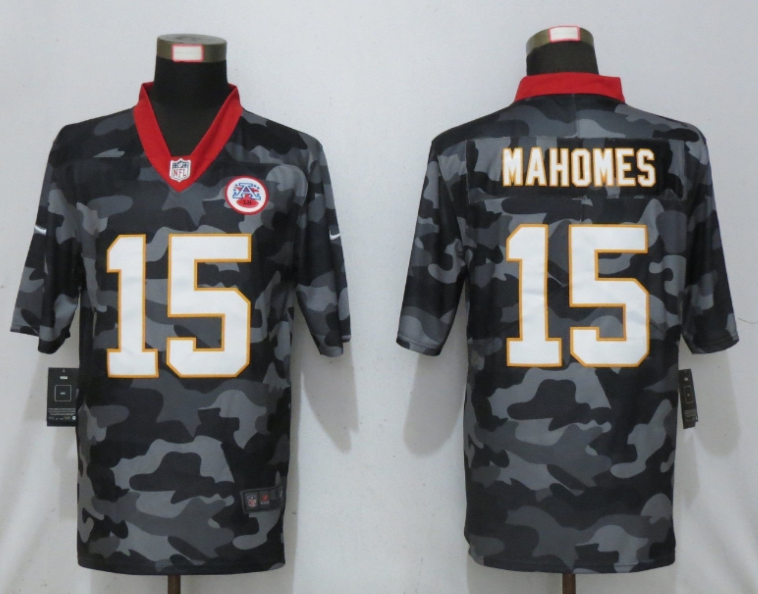 Men Kansas City Chiefs #15 Green 2020 Nike Camo Salute to Service Limited NFL Jerseys